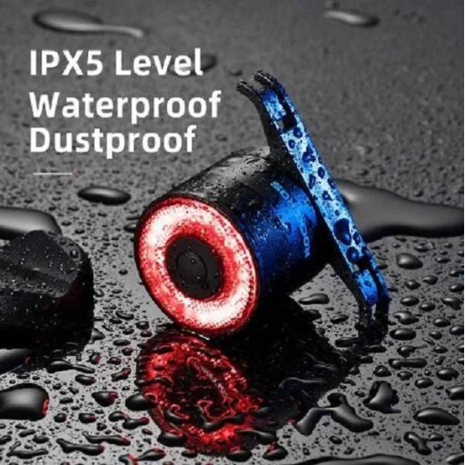 Rockbros Q3 Hátsó Kerékpárlámpa Intelligens Megállási Rendszerrel - Fekete - 5