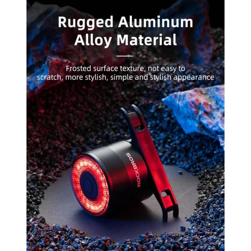 Rockbros Q3 Hátsó Kerékpárlámpa Intelligens Megállási Rendszerrel - Fekete - 11