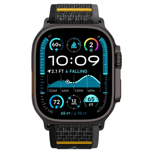 Spigen Athlex Air Apple Watch 6 / 7 / 8 / 9 / 10 / 11 / SE / Ultra 1 / 2 (44 / 45 / 46 / 49 mm) Aktív Fekete - 2