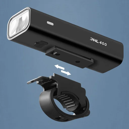 Rockbros 24310006001 első biciklilámpa 400 lm + micro USB kábel - USB-A - fekete - 15