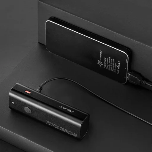 Rockbros 24310006001 első biciklilámpa 400 lm + micro USB kábel - USB-A - fekete - 16