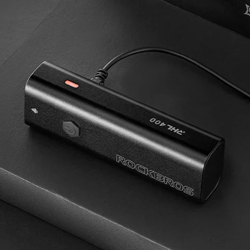 Rockbros 24310006001 első biciklilámpa 400 lm + micro USB kábel - USB-A - fekete - 11