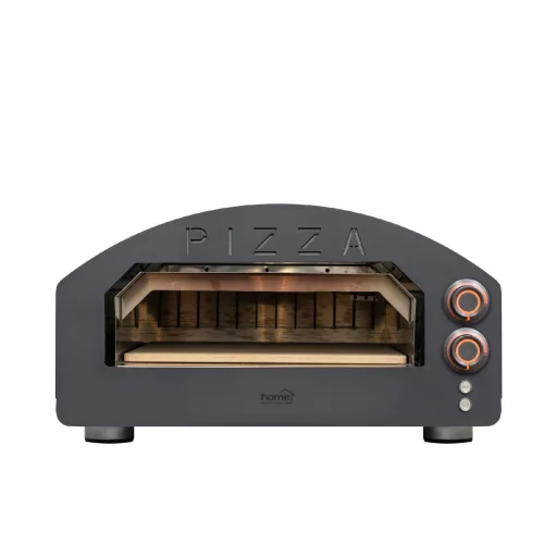 HOME HGPZ02 elektromos pizzakemence, 2000W, max. 380 °C, IPX4 védelem, 33x33 cm sütési felület, 1,5 cm-es Cordierite pizzakő, rozsdamentes ajtó - 3