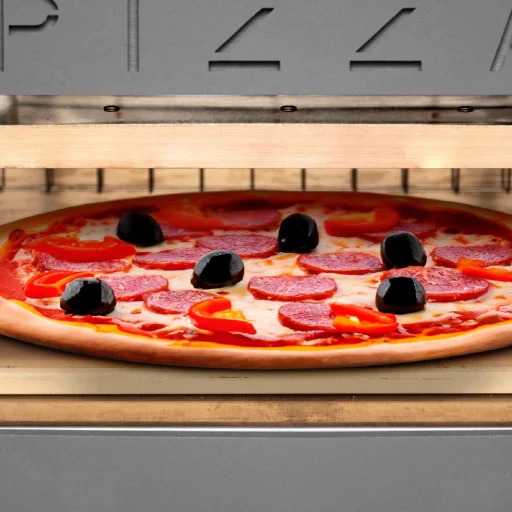 HOME HGPZ02 elektromos pizzakemence, 2000W, max. 380 °C, IPX4 védelem, 33x33 cm sütési felület, 1,5 cm-es Cordierite pizzakő, rozsdamentes ajtó - 4