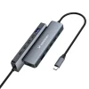 USB-C 6 az 1-ben Hub Wozinsky WHBC10Y4S Multifunkcionális, Alumínium, 25 cm Kábellel - Szürke - 2