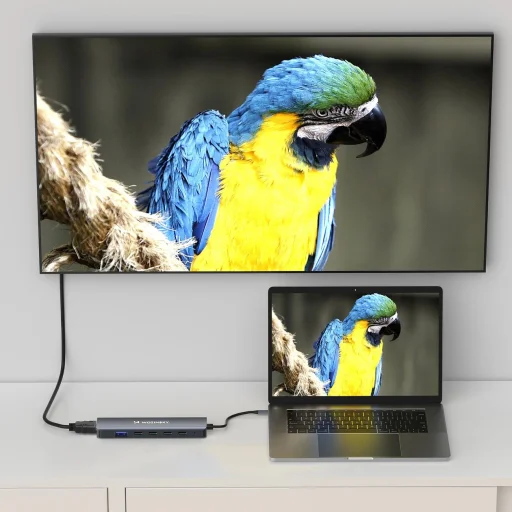 USB-C 6 az 1-ben Hub Wozinsky WHBC10Y4S Multifunkcionális, Alumínium, 25 cm Kábellel - Szürke - 3