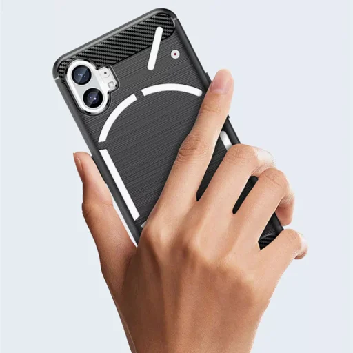 Techsuit - Karbon Szilikon - Nothing Phone (1) - Fekete tok - 3