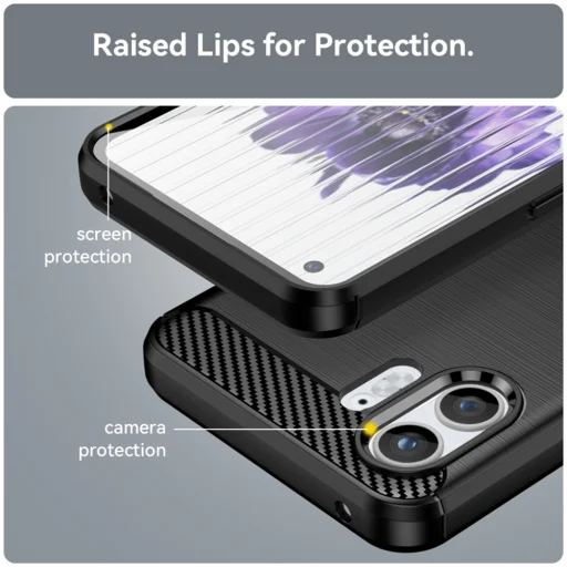  Techsuit - Karbonszilikon - Nothing Phone (2) - Fekete tok - 4