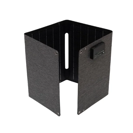 HOME MSC20W hordozható napelemes USB töltő, összecsukható, 20Watt, USB-A + USB-C + DC kimenet, PD gyorstöltés, LED töltésjelző, felakasztható, tartozék karabinerekkel - 4