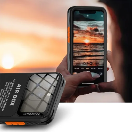 ShellBox - AirBox Vízálló IP68 Tok (max. 6,9 hüvelyk) - Univerzális Telefon Modell (max. 15 mm mélység) - Fekete - 4