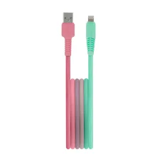 Setty kábel USB - Lightning 1,5 m 2,4A KGA-L-1.52420 türkiz-rózsaszín átmenetes