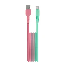 Setty kábel USB - USB-C 1,5 m 3A KGA-C-1.5320 türkiz-rózsaszín átmenet