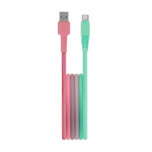 Setty kábel USB - USB-C 1,5 m 3A KGA-C-1.5320 türkiz-rózsaszín átmenet - 1