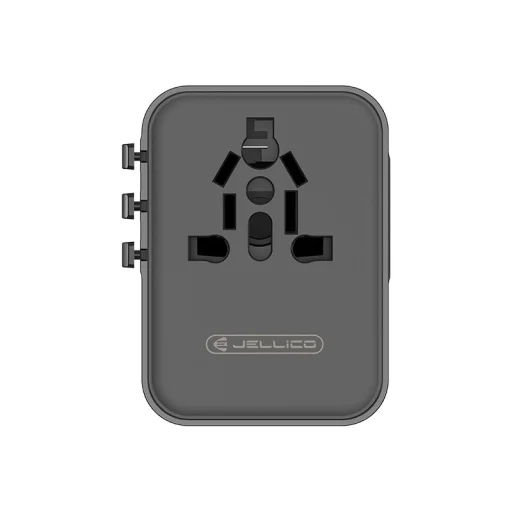 JELLICO univerzális utazó adapter S9 PD 2xUSB-C + 1xUSB 3.4A Max 2500W Fekete - 8