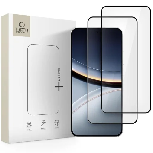 Tech-Protect Glass Fit+ 2-pack Xiaomi Poco F7 5G Fekete üvegfólia - 1