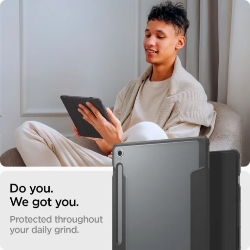  Samsung Galaxy Tab S10 FE+ Plus 13.1 X620 / X626b fekete Spigen Ultra Hybrid Pro fliptok - 13