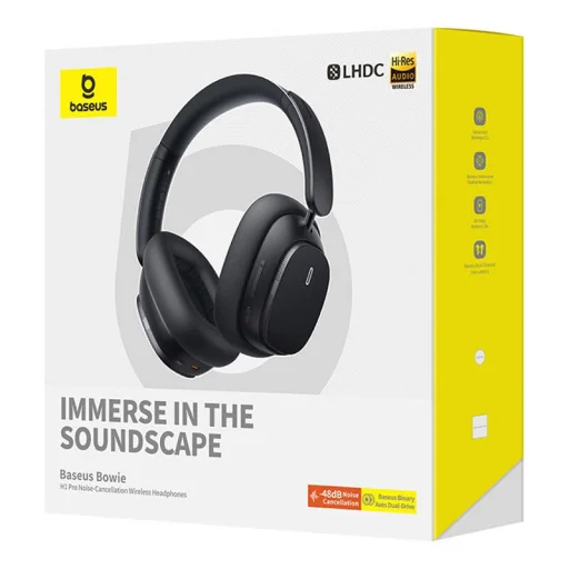 Baseus Bowie H1 PRO Vezeték nélküli Bluetooth fejhallgató (fekete) - 8