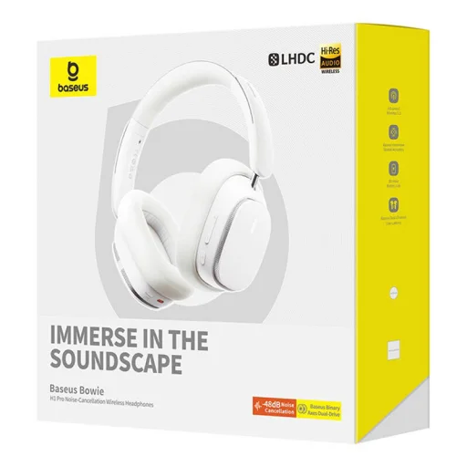 Baseus Bowie H1 PRO Vezeték nélküli Bluetooth fejhallgató (fehér) - 8