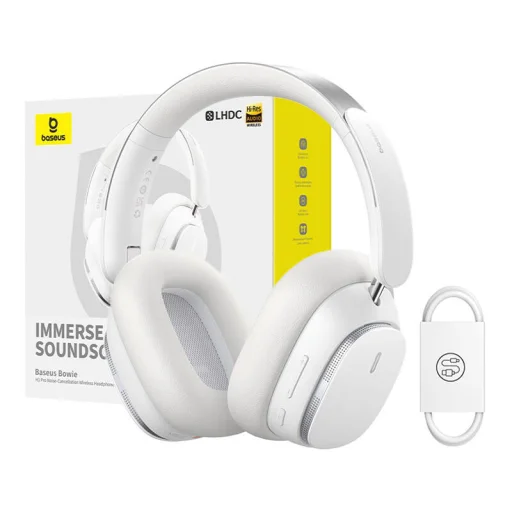 Baseus Bowie H1 PRO Vezeték nélküli Bluetooth fejhallgató (fehér) - 10