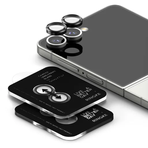  Galaxy Z Flip 7 Fekete Ringke Kamera Keret Üvegfólia 2-pack - 3