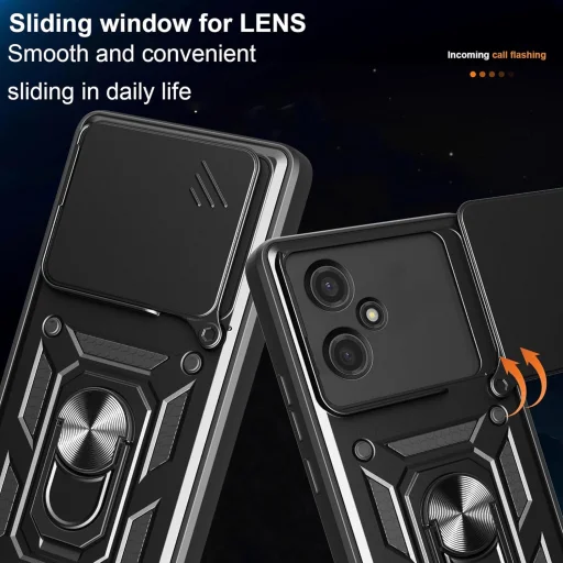 Honor 400 tok - Fekete Armor Camshield állvánnyal és kameravédővel - 4