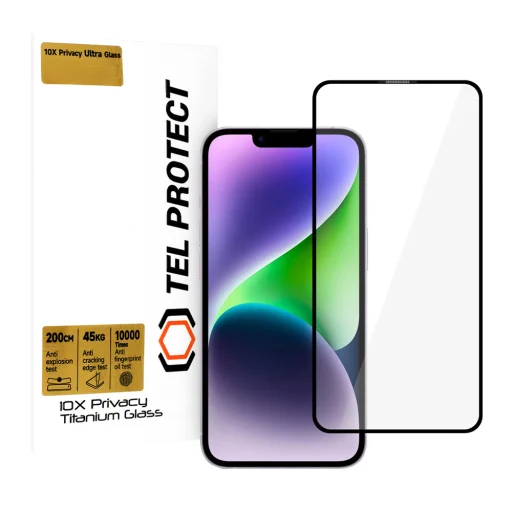  iPhone 14 Titanium 10X Privacy Tel Protect Tempered glass üvegfólia - 1