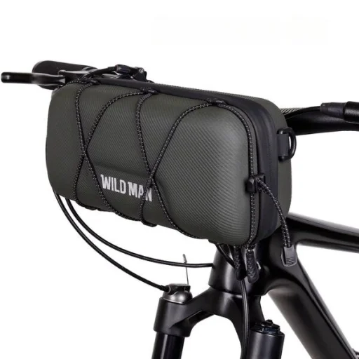 WILDMAN utazótáska biciklikormányra cipzárral 2L GD8 zöld - 2