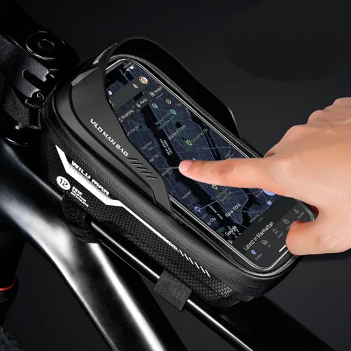 WILDMAN kerékpárvázra szerelhető utazótáska cipzárral 1L (4 "- 7") ES12 fekete, - 5