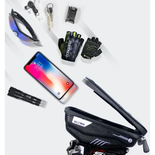 WILDMAN utazótáska bicikli kormányra cipzárral 1L (4 "- 7") E1 fekete - 3