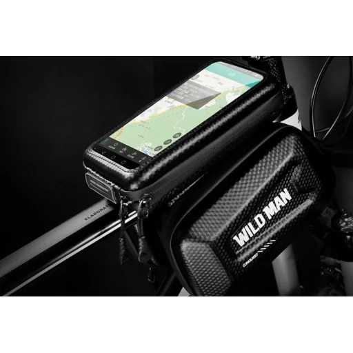 WILDMAN utazótáska bicikli vázra cipzárral 1,2L (10-18 cm) E6S fekete - 3