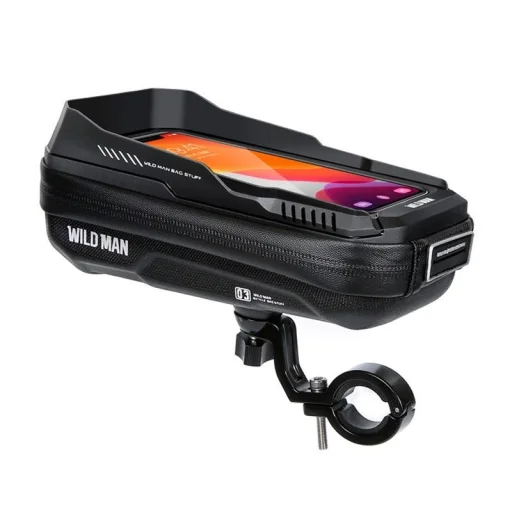 WILDMAN utazótáska kerékpár kormányra cipzárral 0,5L (4 "- 7") XT3S fekete - 1