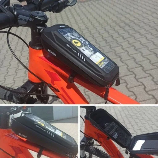 WILDMAN utazótáska kerékpár kormányra cipzárral 0,5L (4 "- 7") X3 fekete - 6