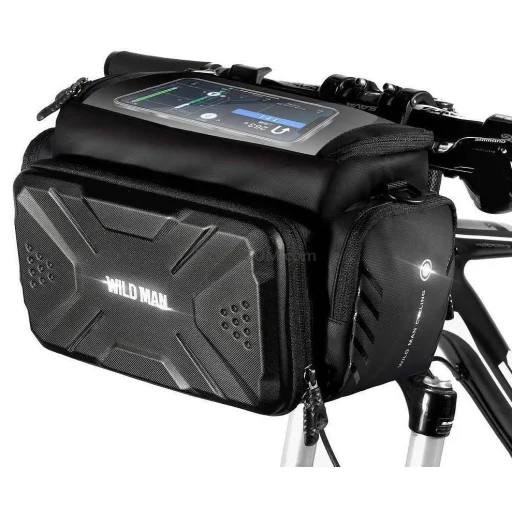 WILDMAN utazótáska kerékpár kormányra cipzárral 4L GS6 fekete - 1