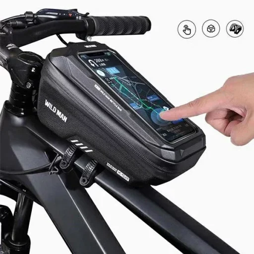 WILDMAN utazó táska kerékpárvázhoz cipzárral 1L (4"-7") XS2 fekete - 2