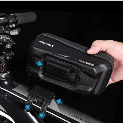 WILDMAN utazó táska kerékpárvázhoz cipzárral 1L (4"-7") XS2 fekete - 3