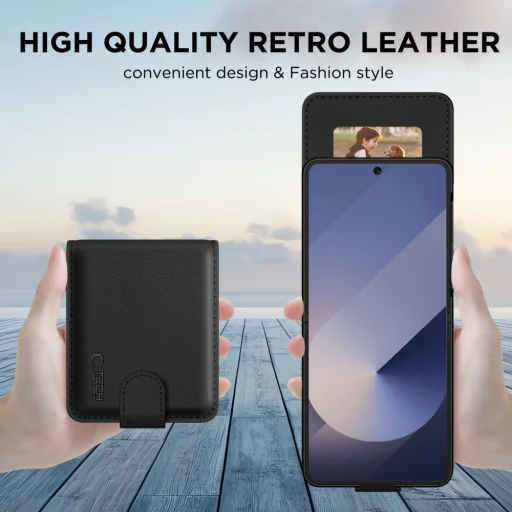  Galaxy Z Flip 6 / 7 Fe Fekete Tech-protect Wallet tok - 2