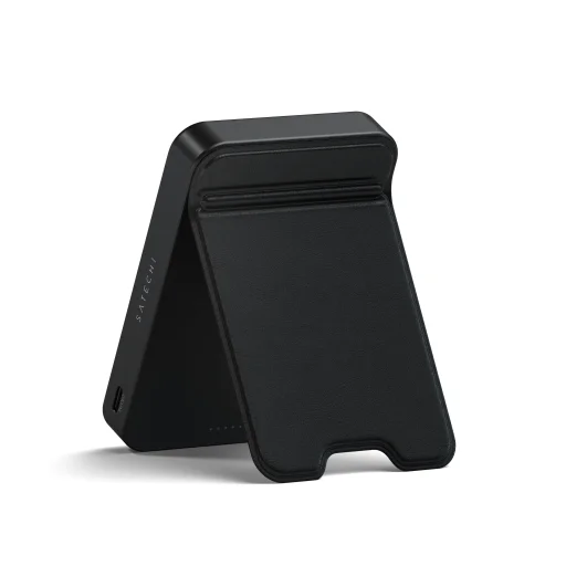 Satechi Qi2 10K mágneses külső akkumulátor állvánnyal - fekete - 3