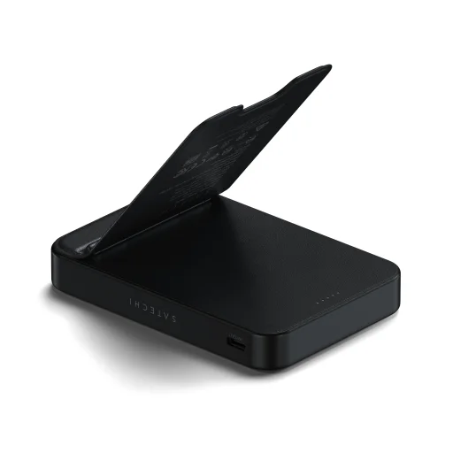 Satechi Qi2 10K mágneses külső akkumulátor állvánnyal - fekete - 8