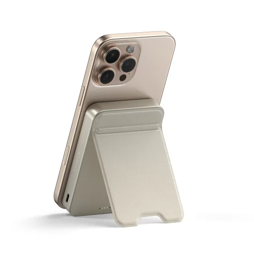 Satechi Qi2 10K Magsafe Powerbank állvánnyal - Homokszínű - 5