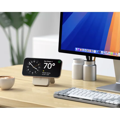 Satechi Qi2 10K Magsafe Powerbank állvánnyal - Homokszínű - 6