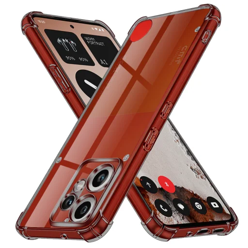  Techsuit - Ütésálló Átlátszó Szilikon Tok - Nothing CMF Phone 2 Pro - Füstfekete tok - 1