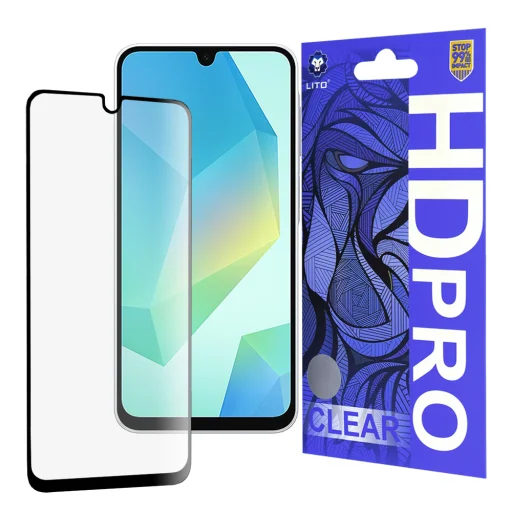  Lito - HD Pro Átlátszó - Samsung Galaxy A16 5G - Fekete üvegfólia - 1