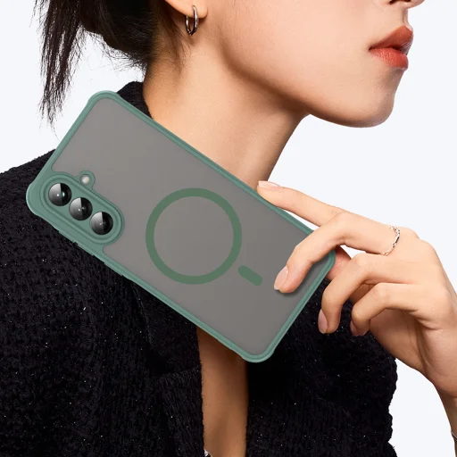  Samsung Galaxy A56 5G Zöld Techsuit HaloFrost II MagSafe tok - 5