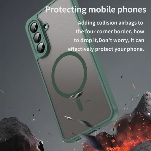  Samsung Galaxy A56 5G Zöld Techsuit HaloFrost II MagSafe tok - 7