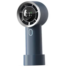 Techsuit - Kézi ventilátor (HX130) - Digitális kijelző, Ultra csendes, 1200mAh - Kék