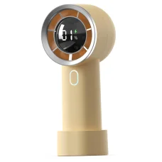 Techsuit - Kézi Ventilátor (HX130) - Digitális Kijelző, Ultra Csendes, 1200mAh - Sárga