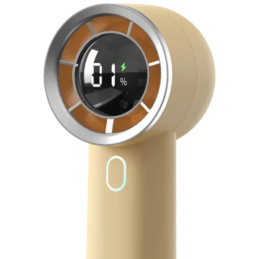 Techsuit - Kézi Ventilátor (HX130) - Digitális Kijelző, Ultra Csendes, 1200mAh - Sárga - 3