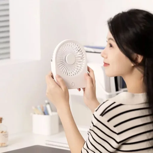 Techsuit - Mini Ventilátor (CT-108) - Hordozható, Újratölthető, USB - Fehér - 7