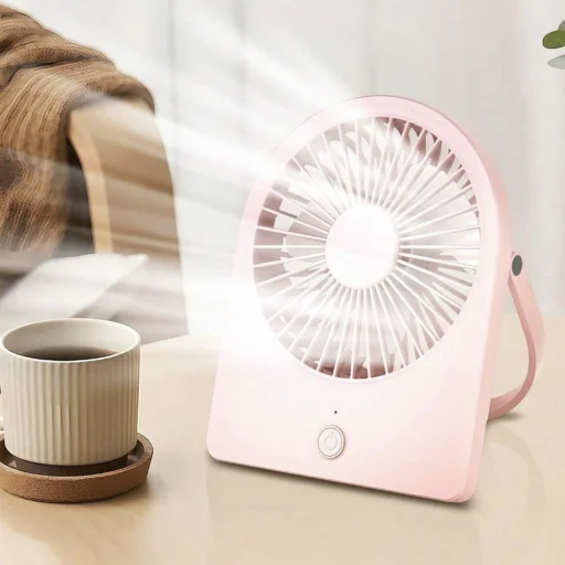 Techsuit - Mini Ventilátor (CT-108) - Hordozható, Újratölthető, USB - Fehér - 11