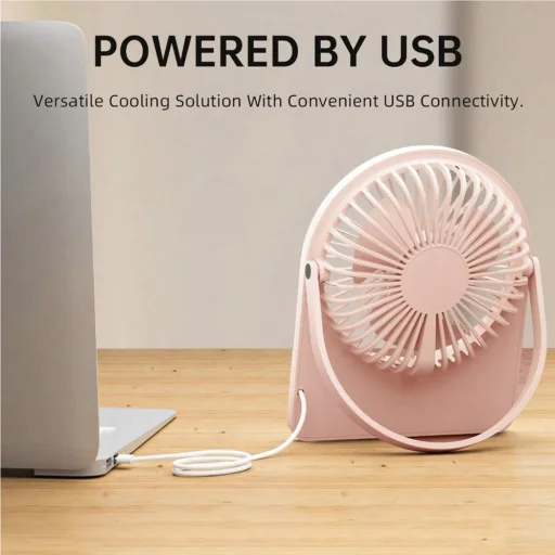 Techsuit - Mini Ventilátor (CT-108) - Hordozható, Újratölthető, USB - Fehér - 9